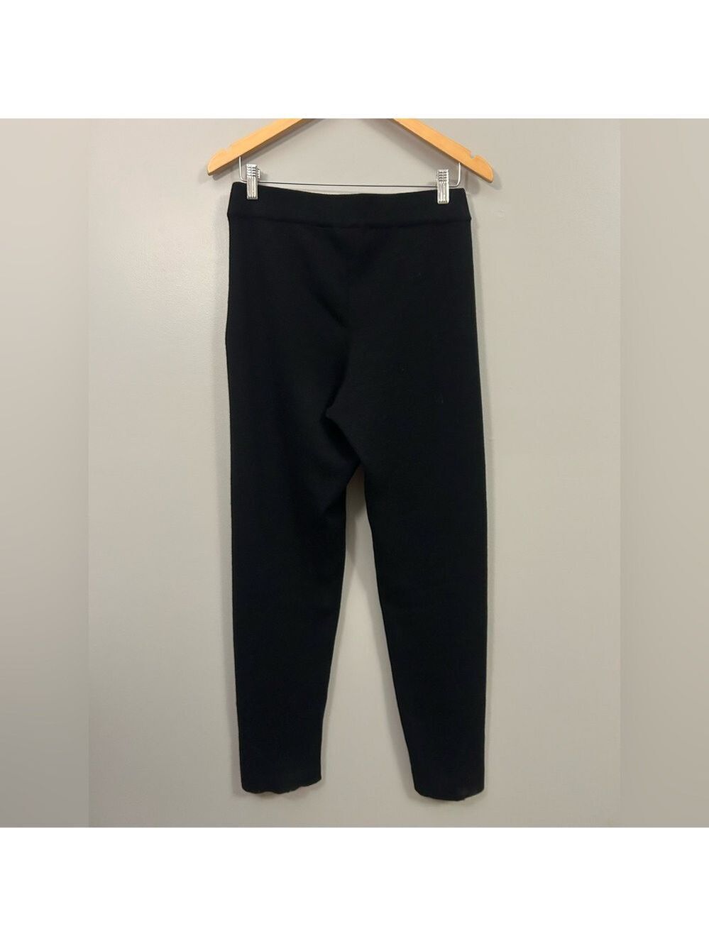 Eileen Fisher 100% Wool Knit Black Straight Leg Pants Small - Picture 5 of 6
